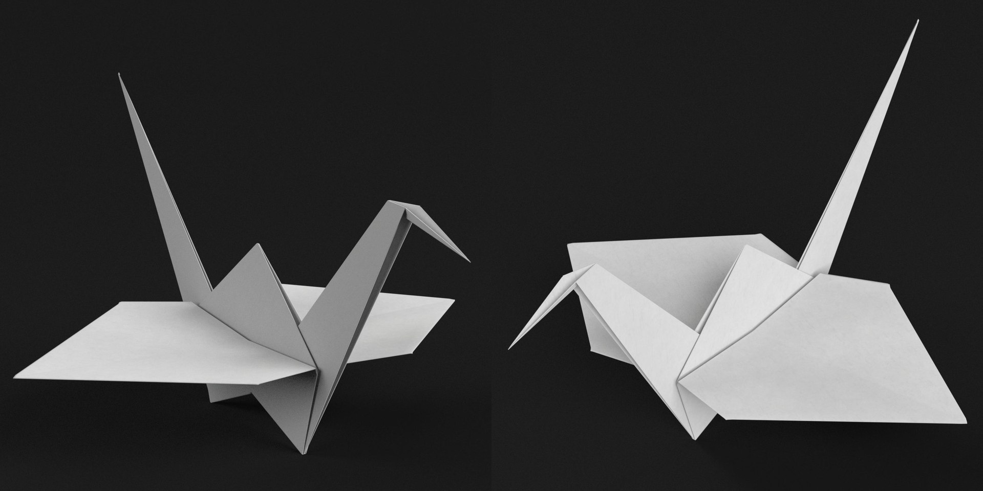 3D Origami Paper Crane TurboSquid 1371647