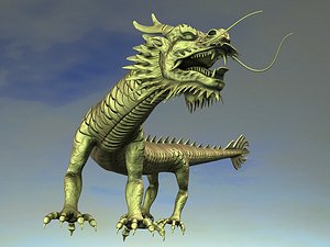 3d chinese dragon animation model