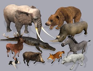 Low Poly Africa Animal Collection - Animated