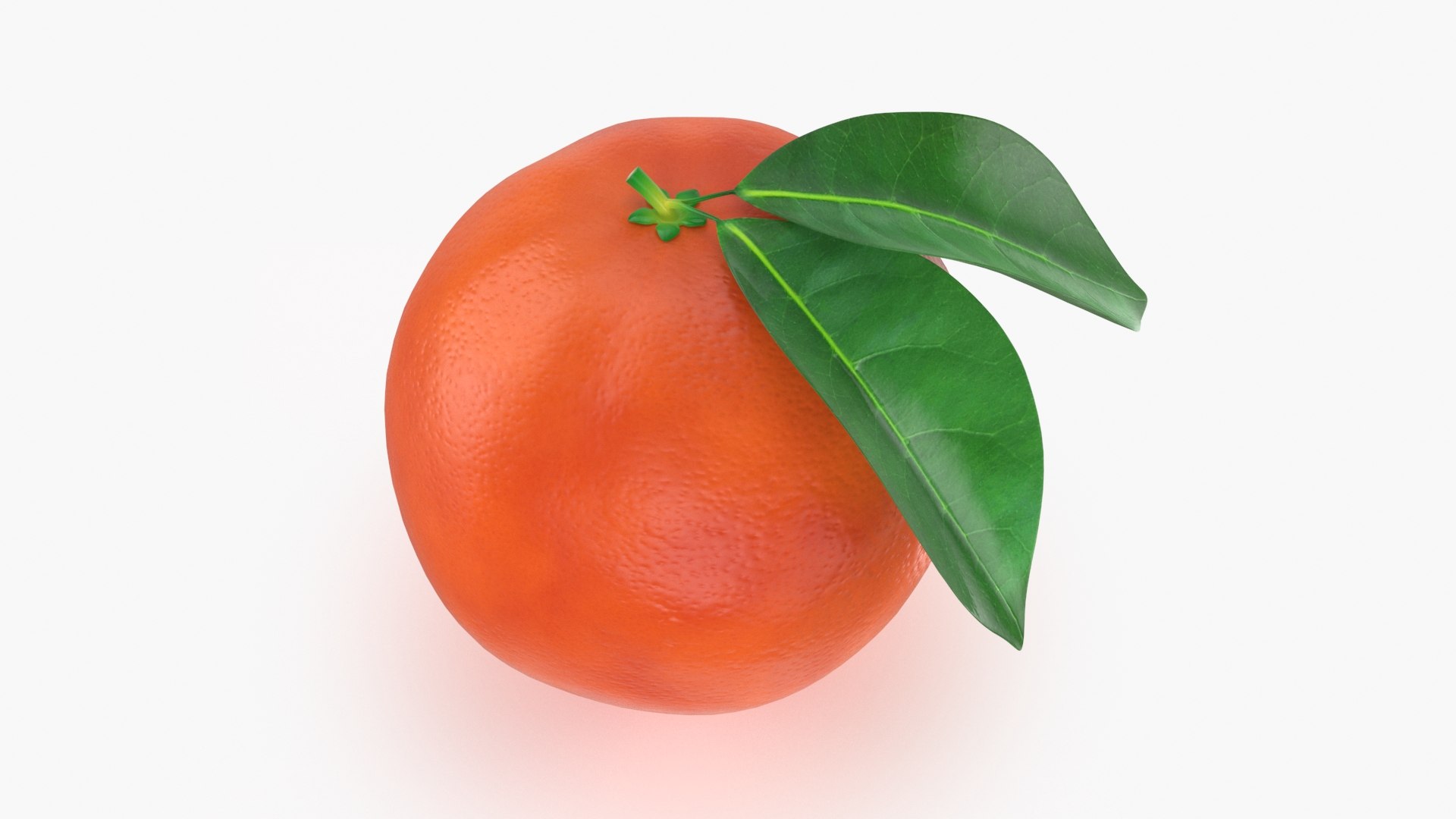 3D Whole Blood Orange With Leaf 02 - TurboSquid 1991575