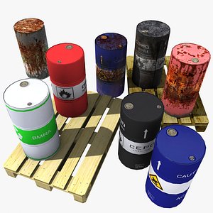 pallet barrels 3d model