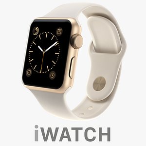 Apple iWatch 38mm Gold Aluminum Case with Antique White Sport Band