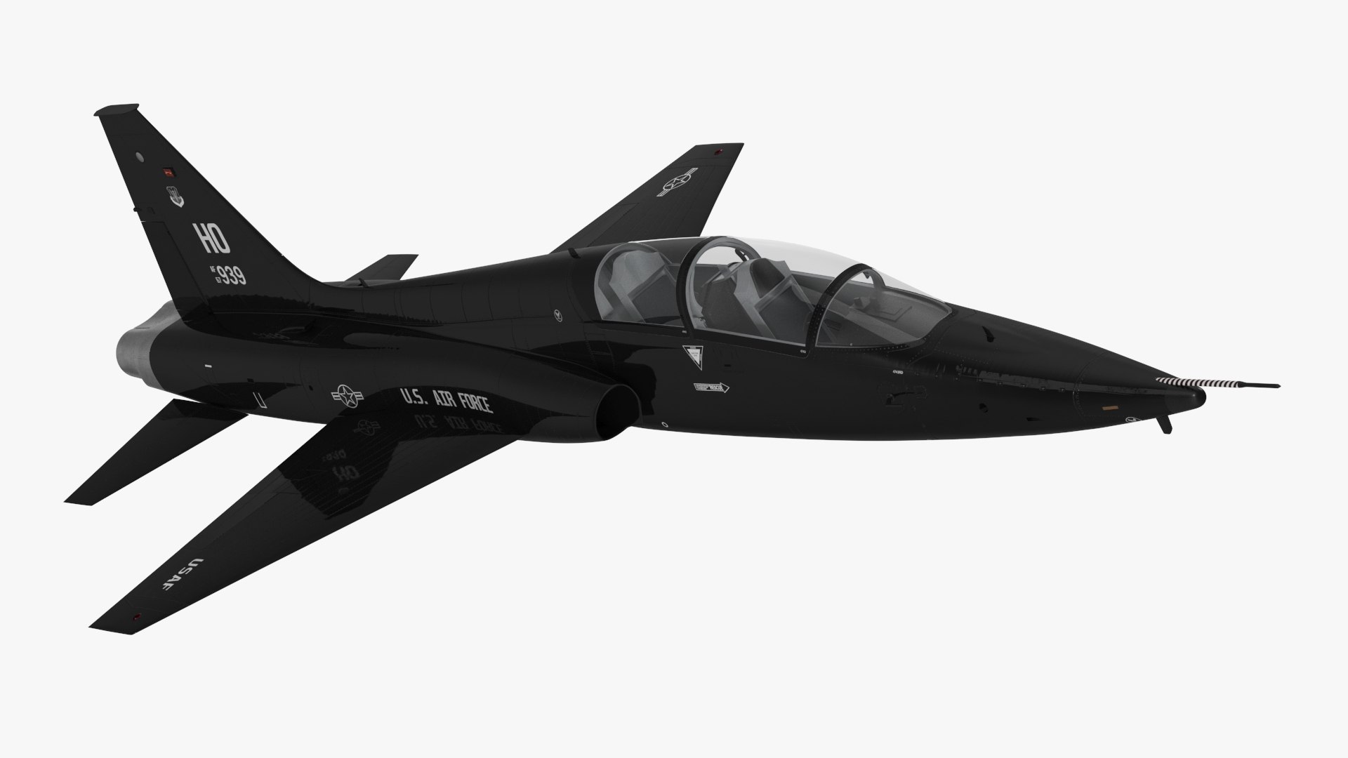 Jet Trainer T-38 Talon USAF Black Simple Interior 3D model preview