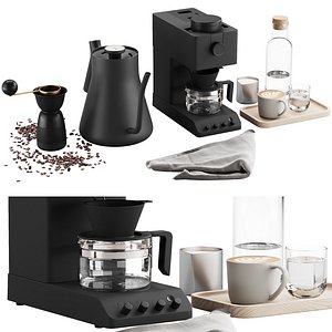 3D model 473 coffee equipment set 02 fully automatic coffee maker  Stagg EKG Kettle