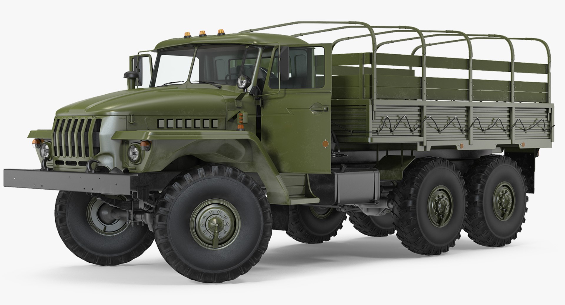 ural4320truck6x6vehiclerigged3d模型3d模型
