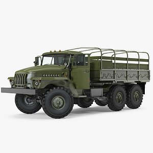 URAL 4320 Truck 6x6 Vehicle Rigged 3D Model