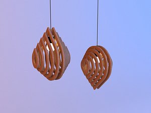 3D Wood blob parametric lamp 3D model model