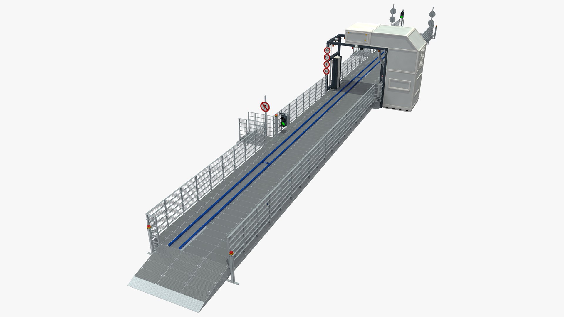 Cargo and Vehicle Inspection Conveyor System 3D model preview