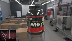 3D whey protein bottle