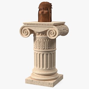 3D Column with Benin Head Sculpture model