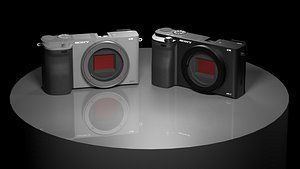 black and silver Camera Sony A6000 3D model