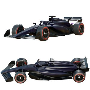 3D F1 Dark Blue Team Car 2024