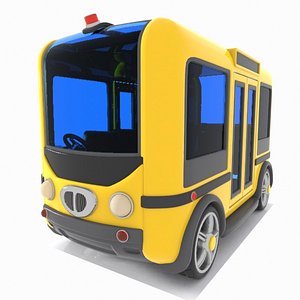 3D model minibus bus toon