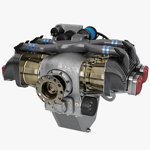 3D piston aircraft engine model