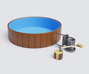 heated pool 3D model