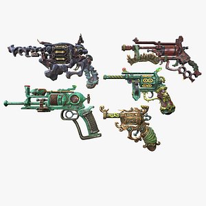 Stylized revolvers collection 3D model