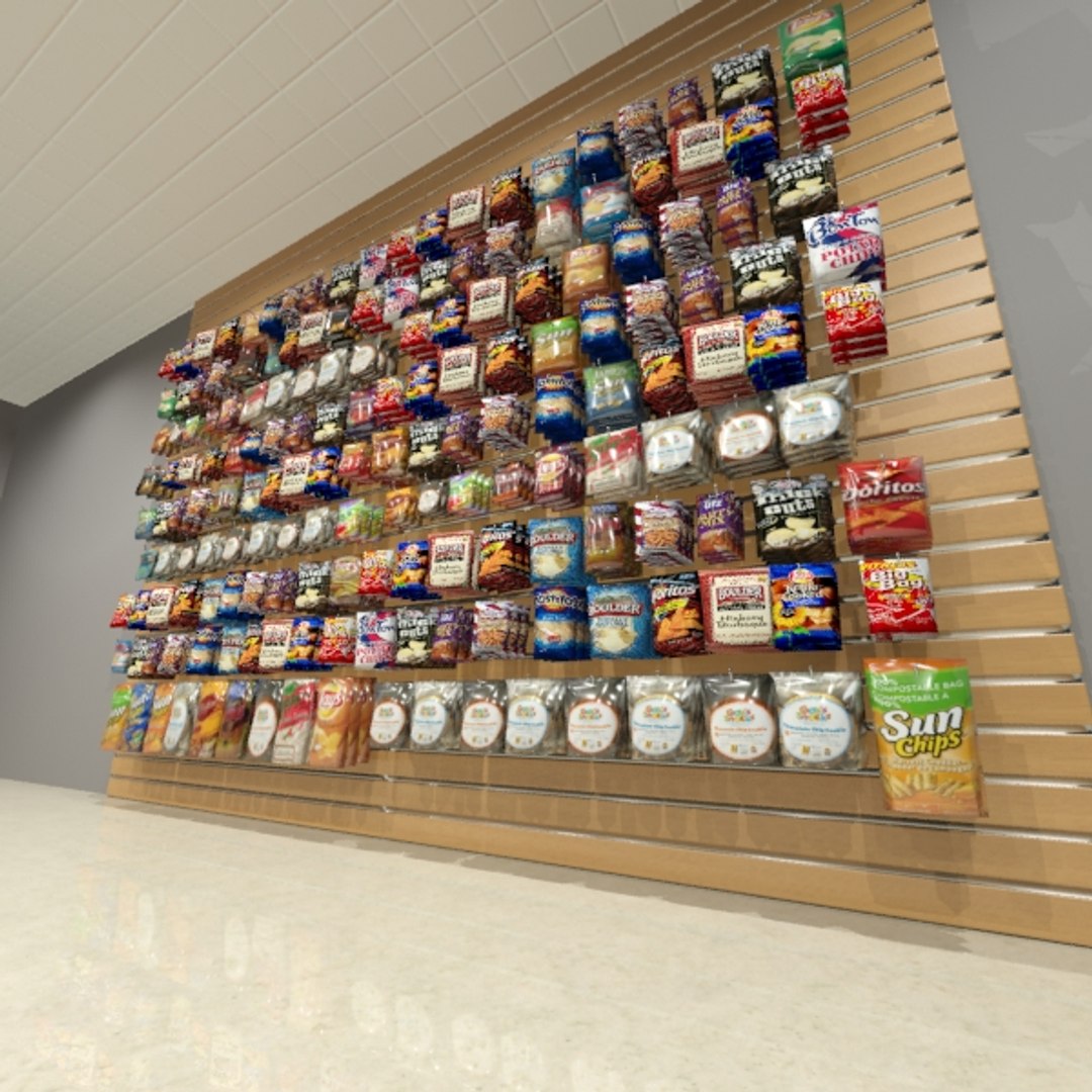 snacks chips slatwall 3d max