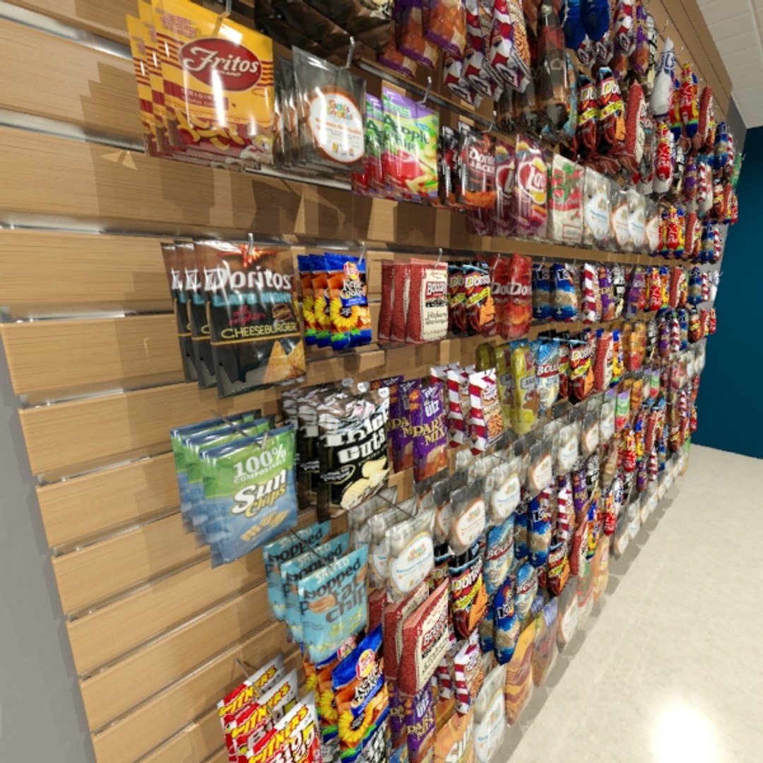 snacks chips slatwall 3d max