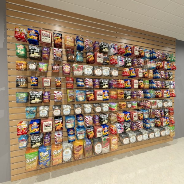 snacks chips slatwall 3d max