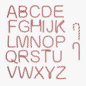 3D candies alphabet model