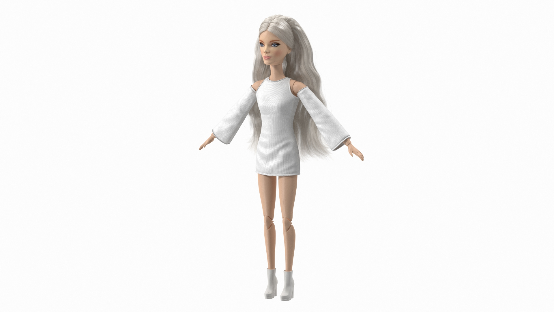 Barbie Doll White Dress Rigged for Maya 3D model - TurboSquid 2003517