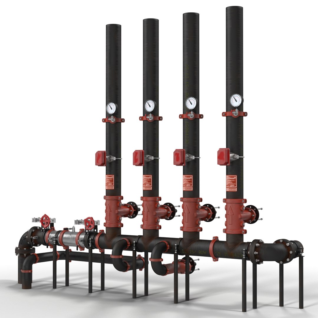 Industrial Pipes 4 3D model preview