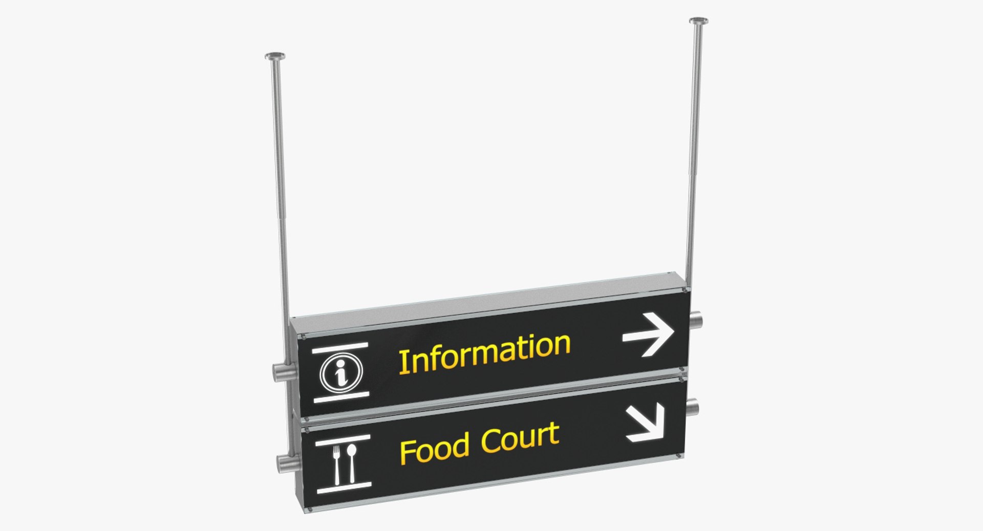 Airport Signs Information Food Court 3D model preview