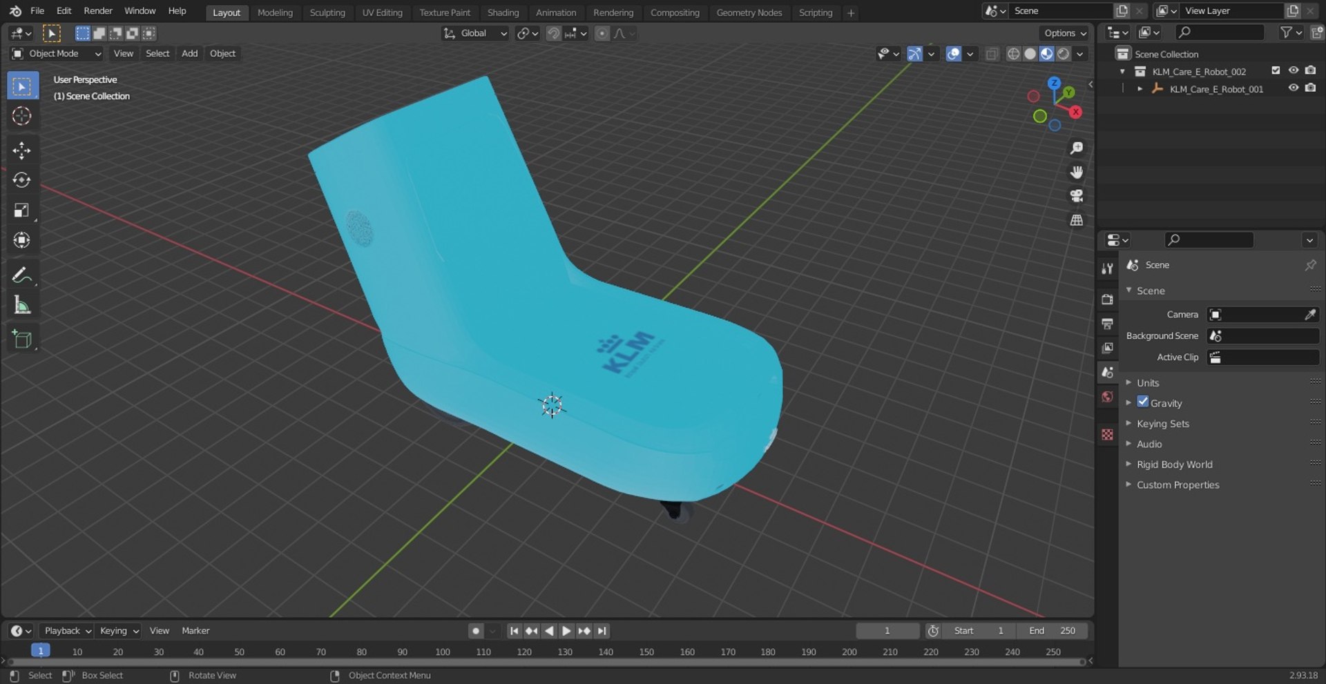 KLM Care E robot 3D model preview