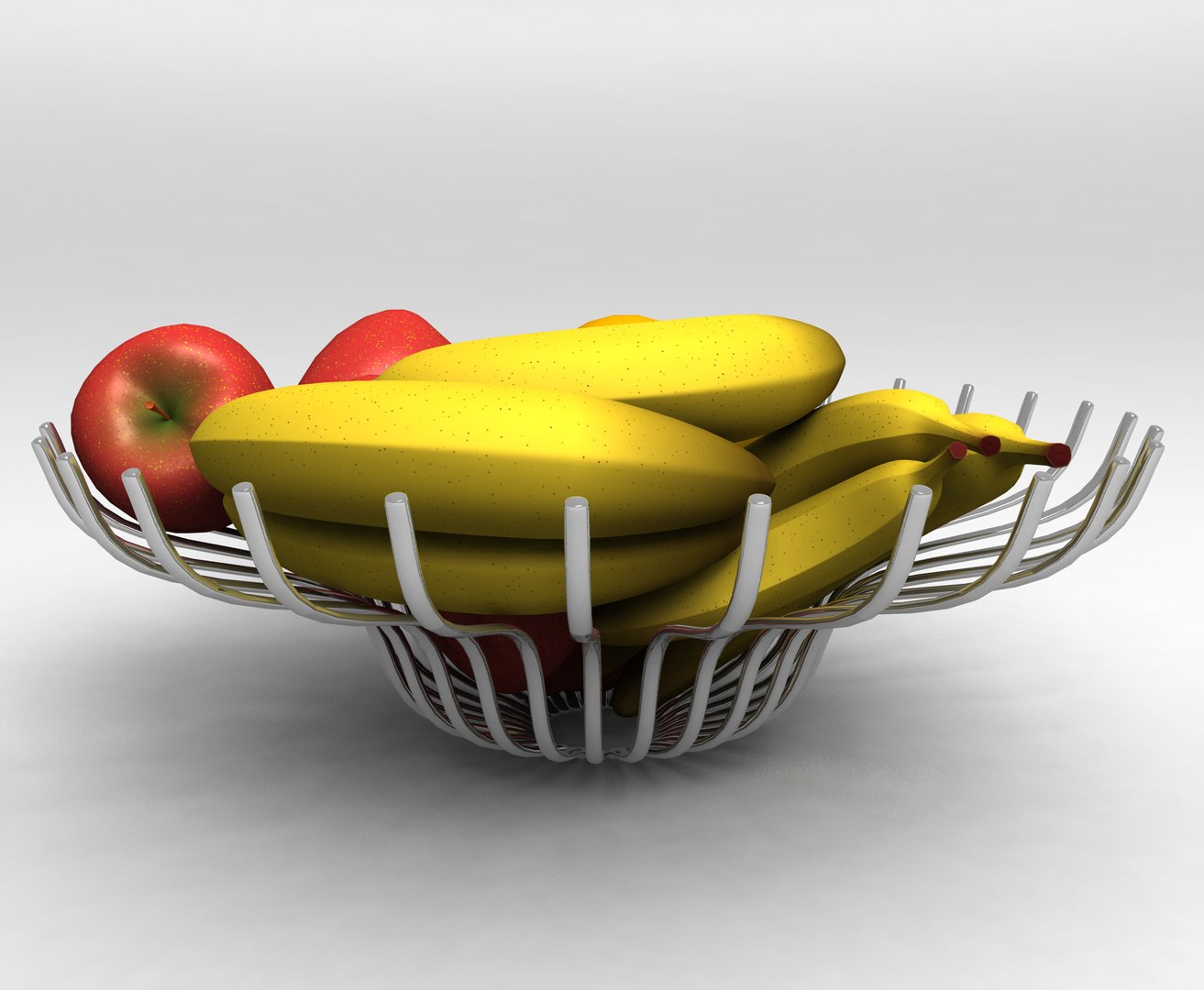 3d Model Chrome Fruit Bowl