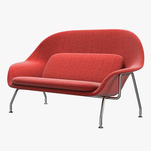3D knoll saarinen womb sofa model