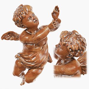 3D Statuette angel cupid 08