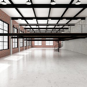 industrial loft office 3D model