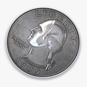 coins quarter 25 cent 3d model