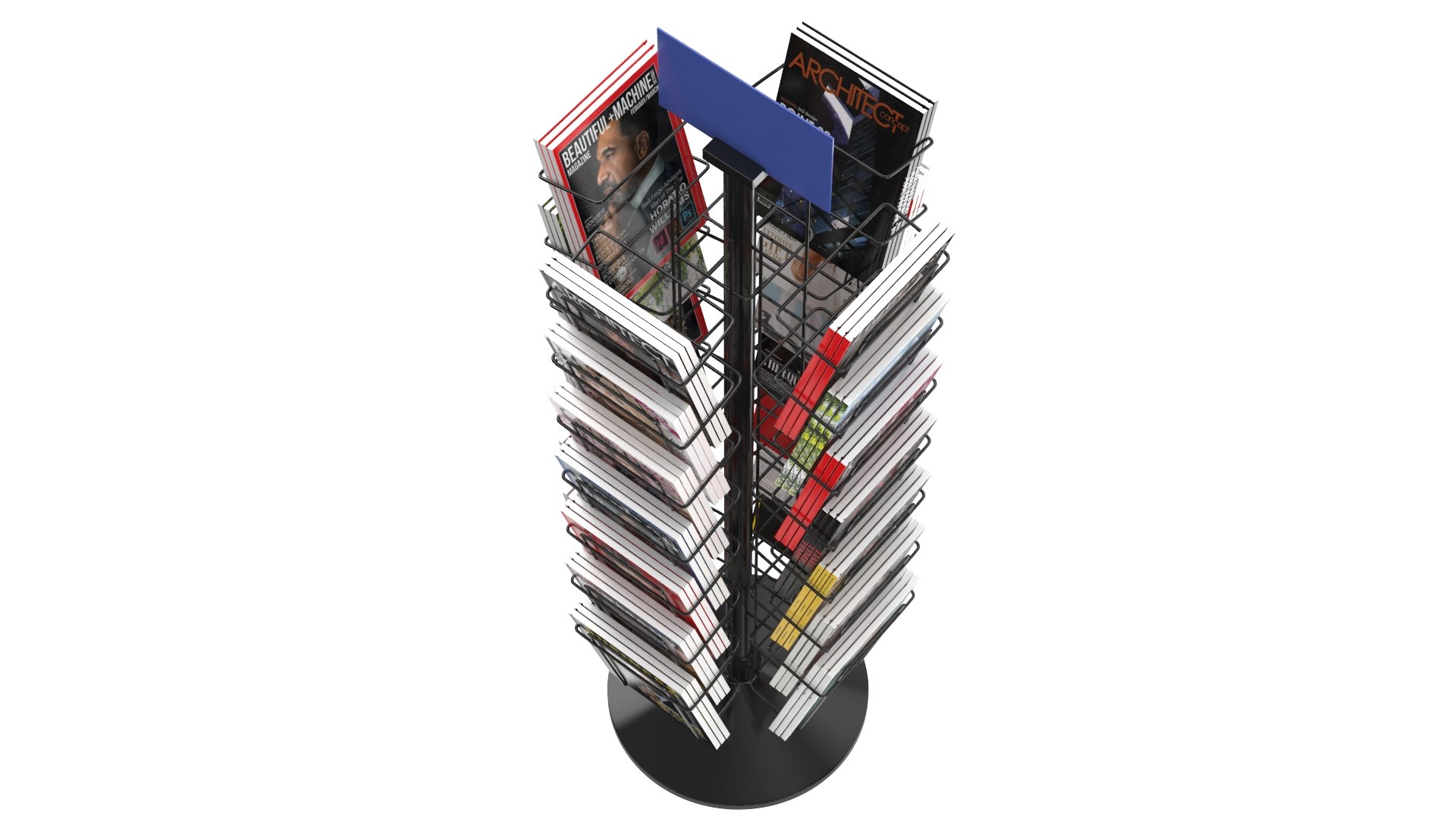 Detailed Magazine Rack With Magazines 01 3D Model - TurboSquid 2131163
