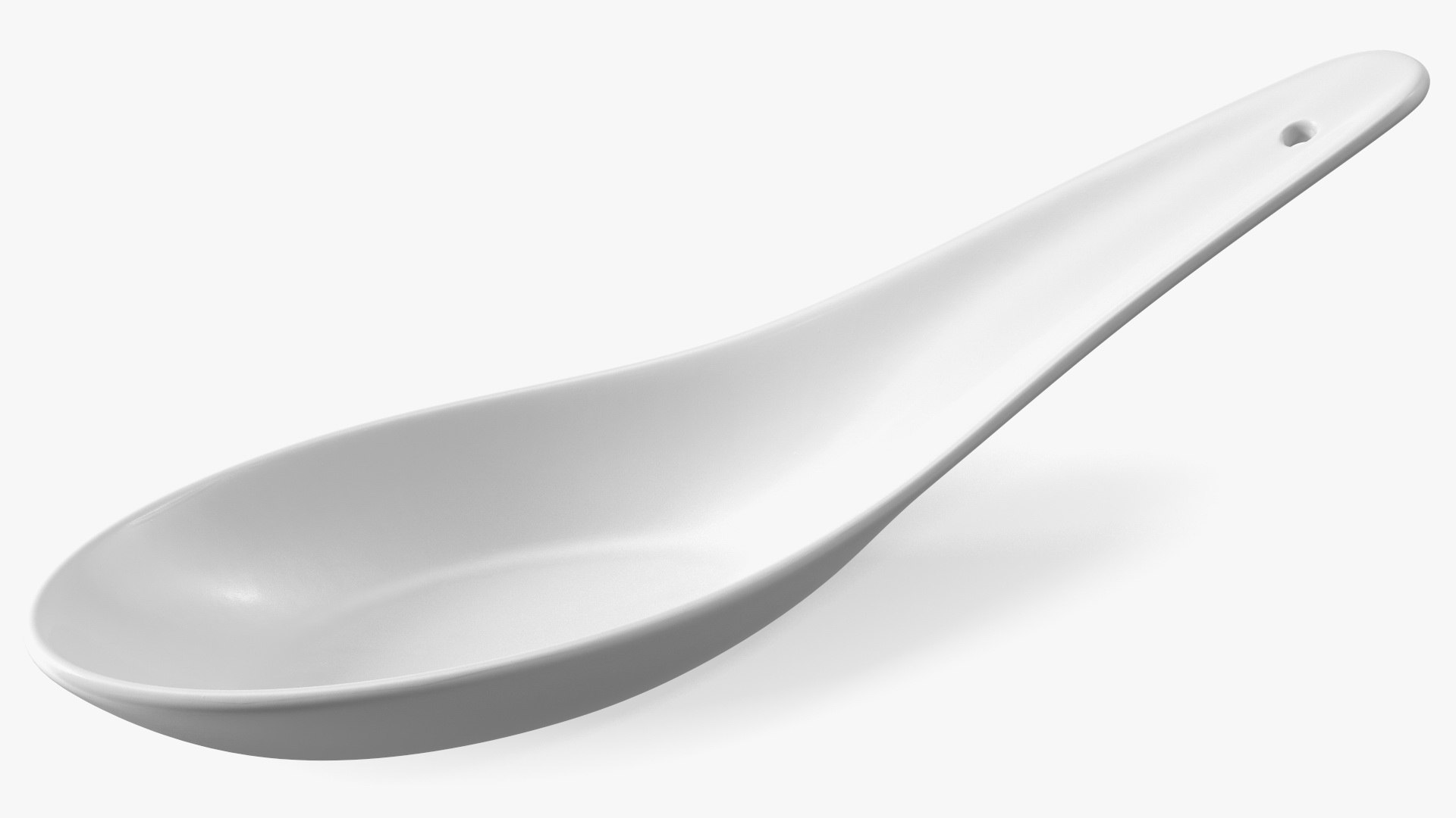 Ceramic Chinese Soup Spoon 3D model preview
