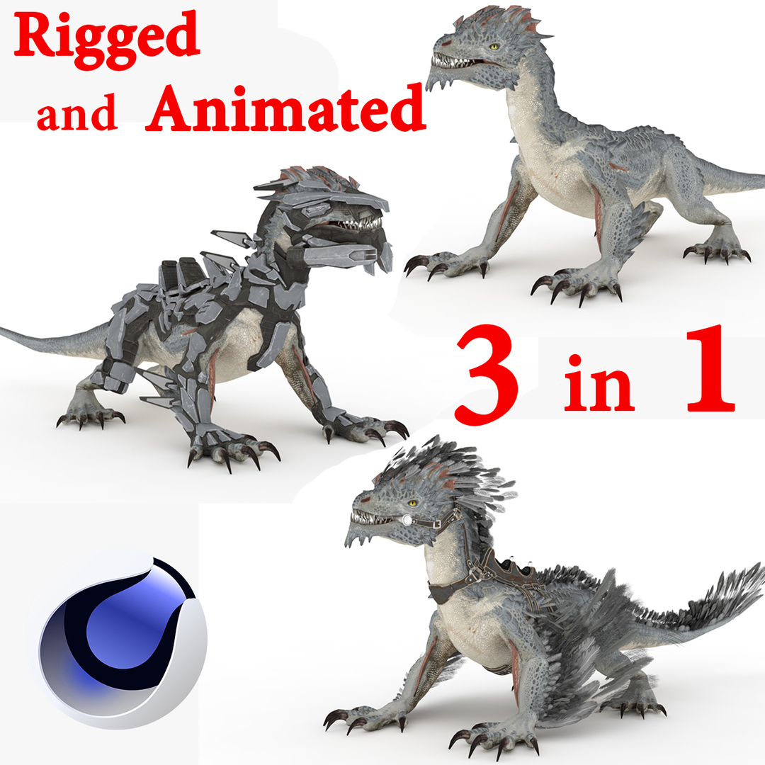 Rock Drake 3 in 1 Rigged and Animated 3D TurboSquid 1718973