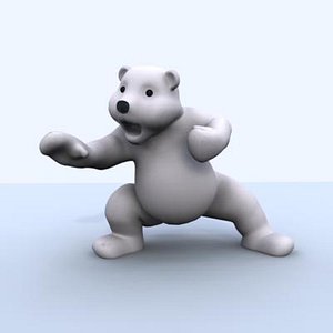 3d model of cartoon polar bear character rig