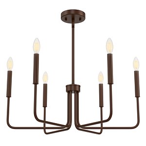 3D Six 6 Light Farm house Chandelier in Oil Rubbed Bronze