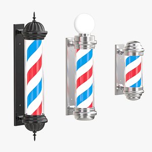 3D Barber shop lamps model