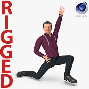 3D male figure skater rigged model