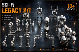 3D Sci-Fi Legacy Kit Mech Robot Parts Kitbash