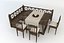 old wooden tableset table chair 3d max