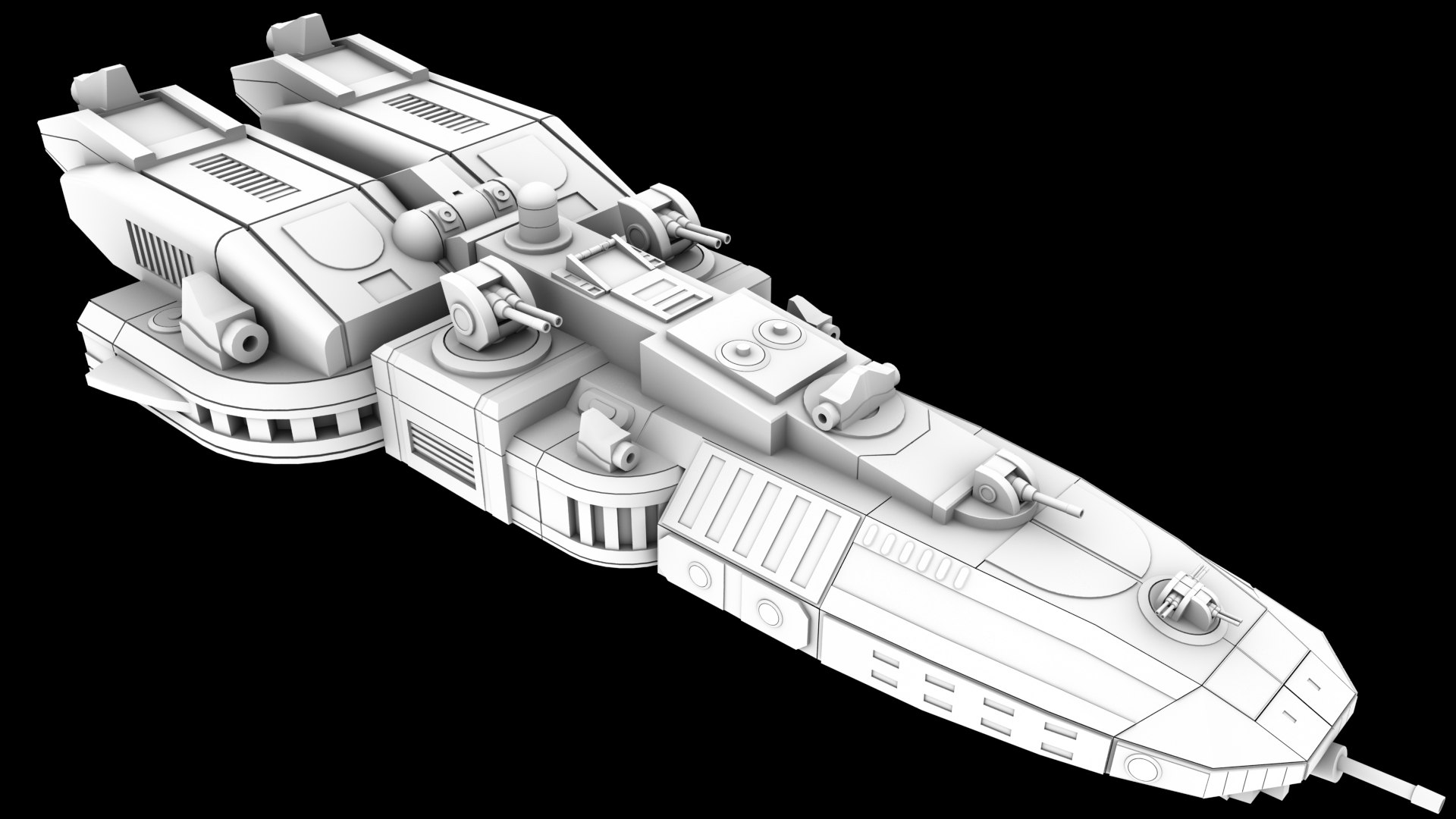 Sci Fi Space Battleship Modelo 3D - TurboSquid 1653643