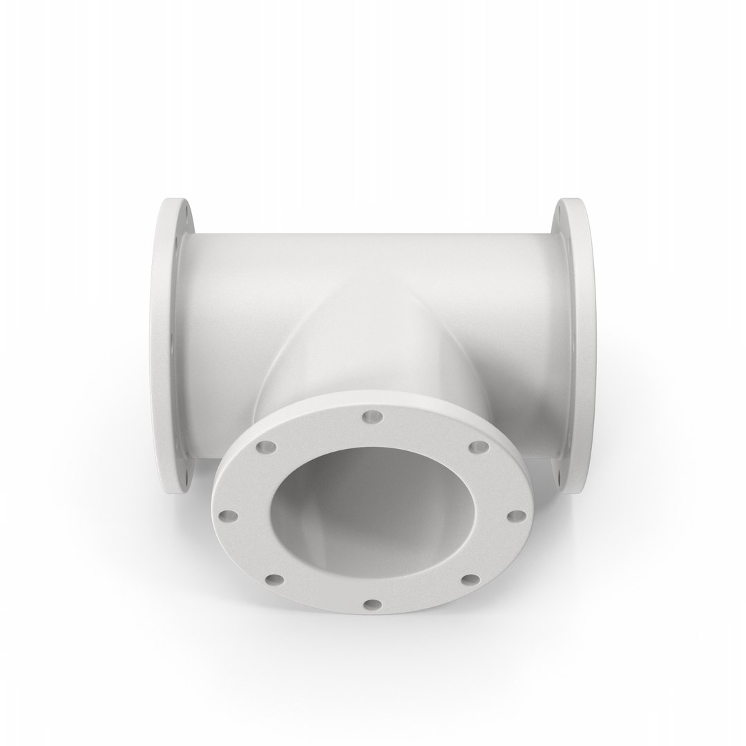 3D Industrial Tee Pipe Model - TurboSquid 1838379