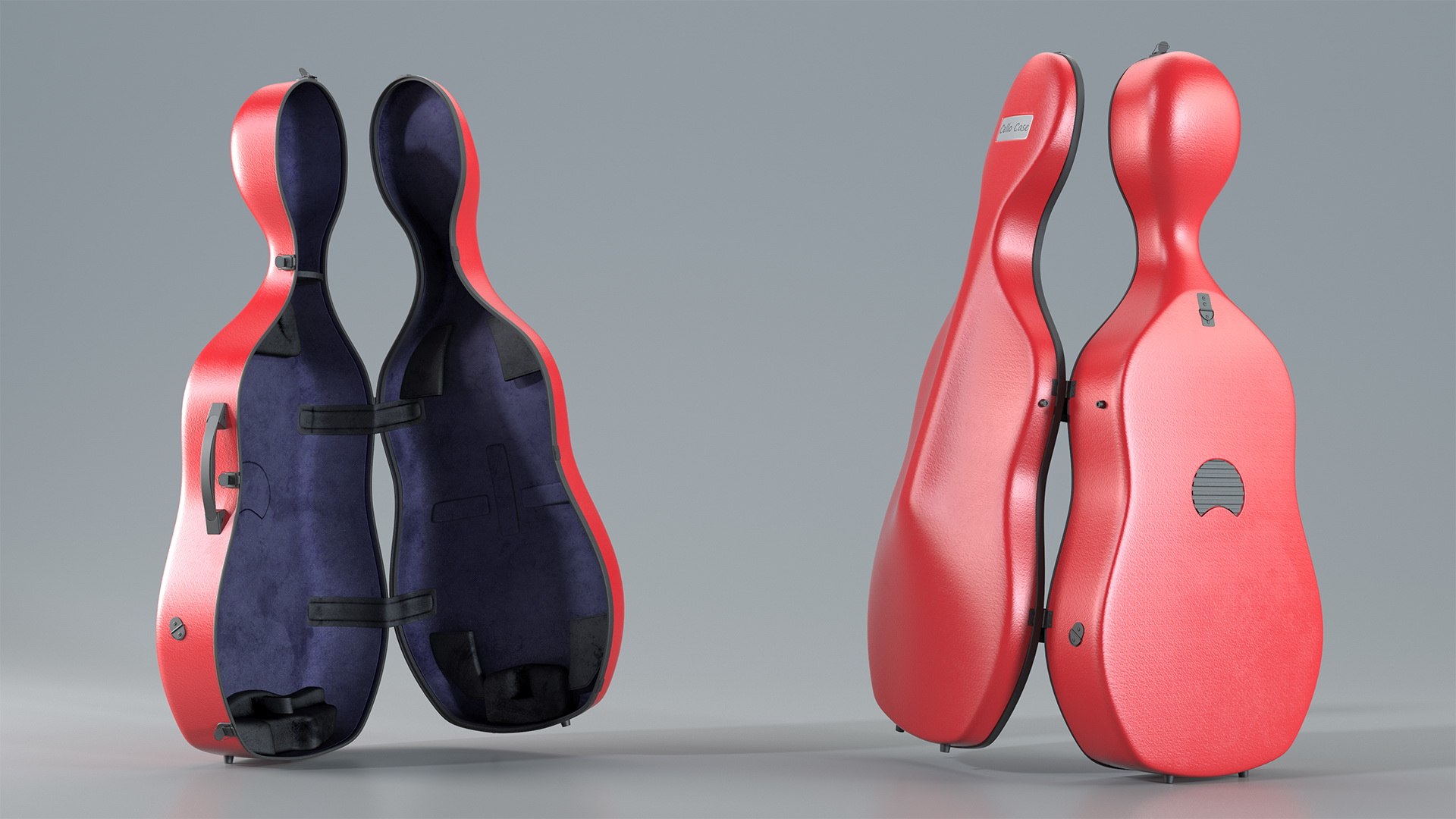 Red Cello Case Open 3D model preview