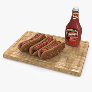 Dark Bread Hot Dogs Crispy Sausages