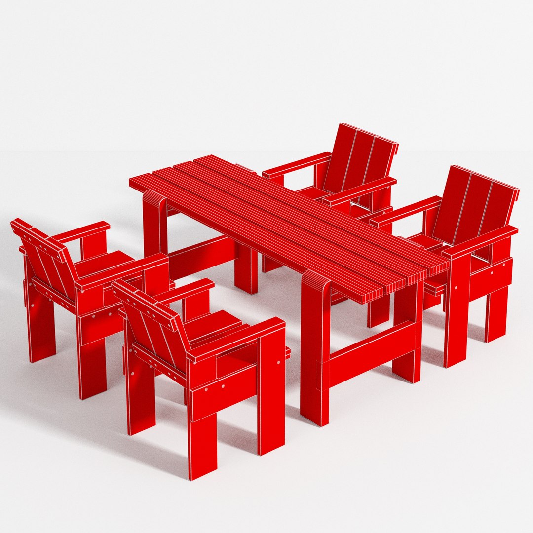 3D model Hay garden table and chair TurboSquid 2070848