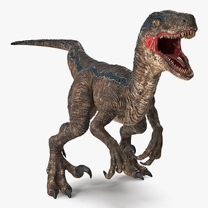 Velociraptor Attacking Pose 3D Model