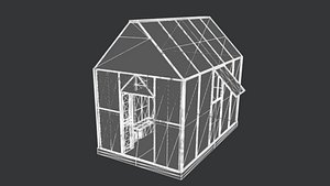 Modern Green House with Tinted Green Glass model