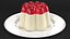 Jelly Pudding Chery Milk on Plate